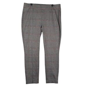 NYDJ Women’s Pull On Pants Size 12 Plaid Leggings Gray